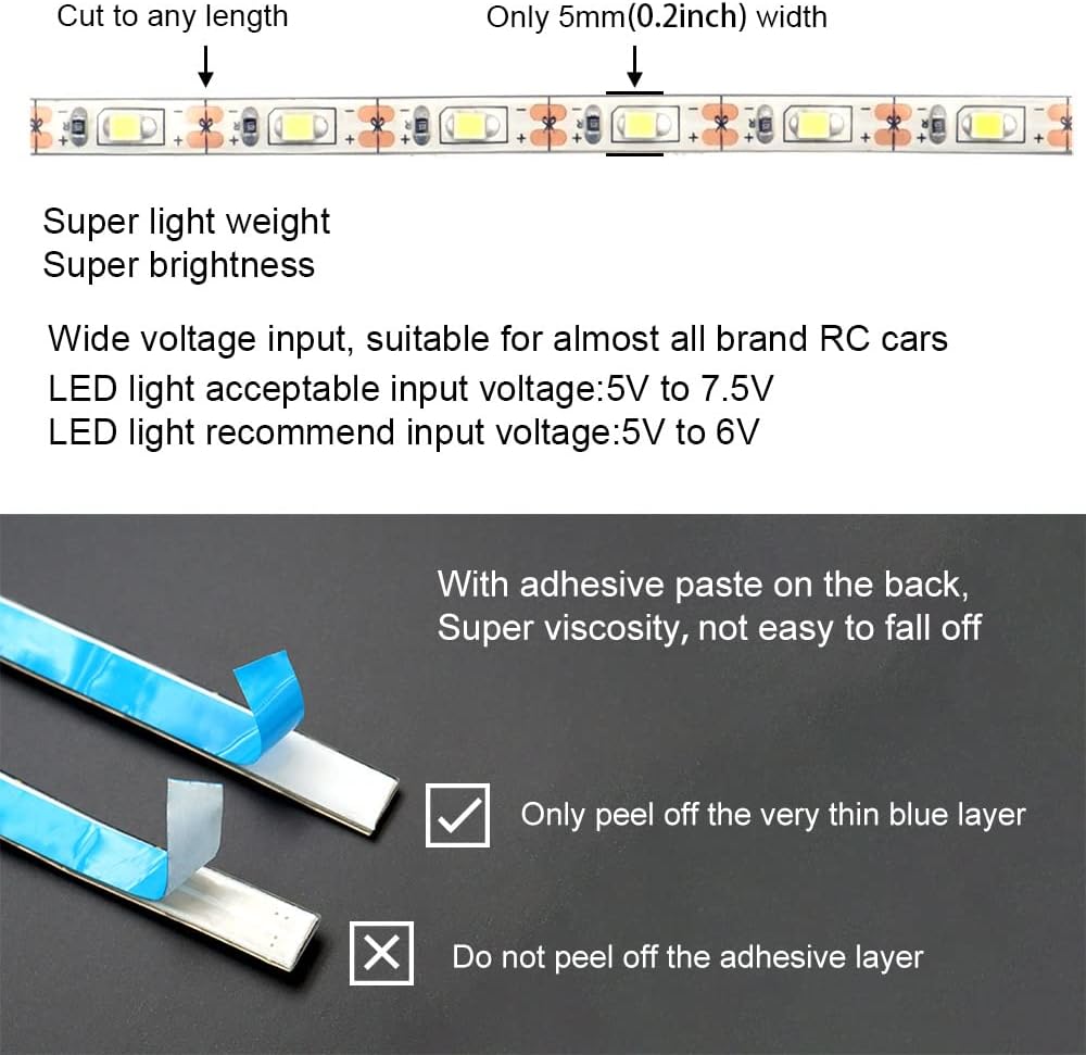 Waterproof LED Light Strips for RC Cars
