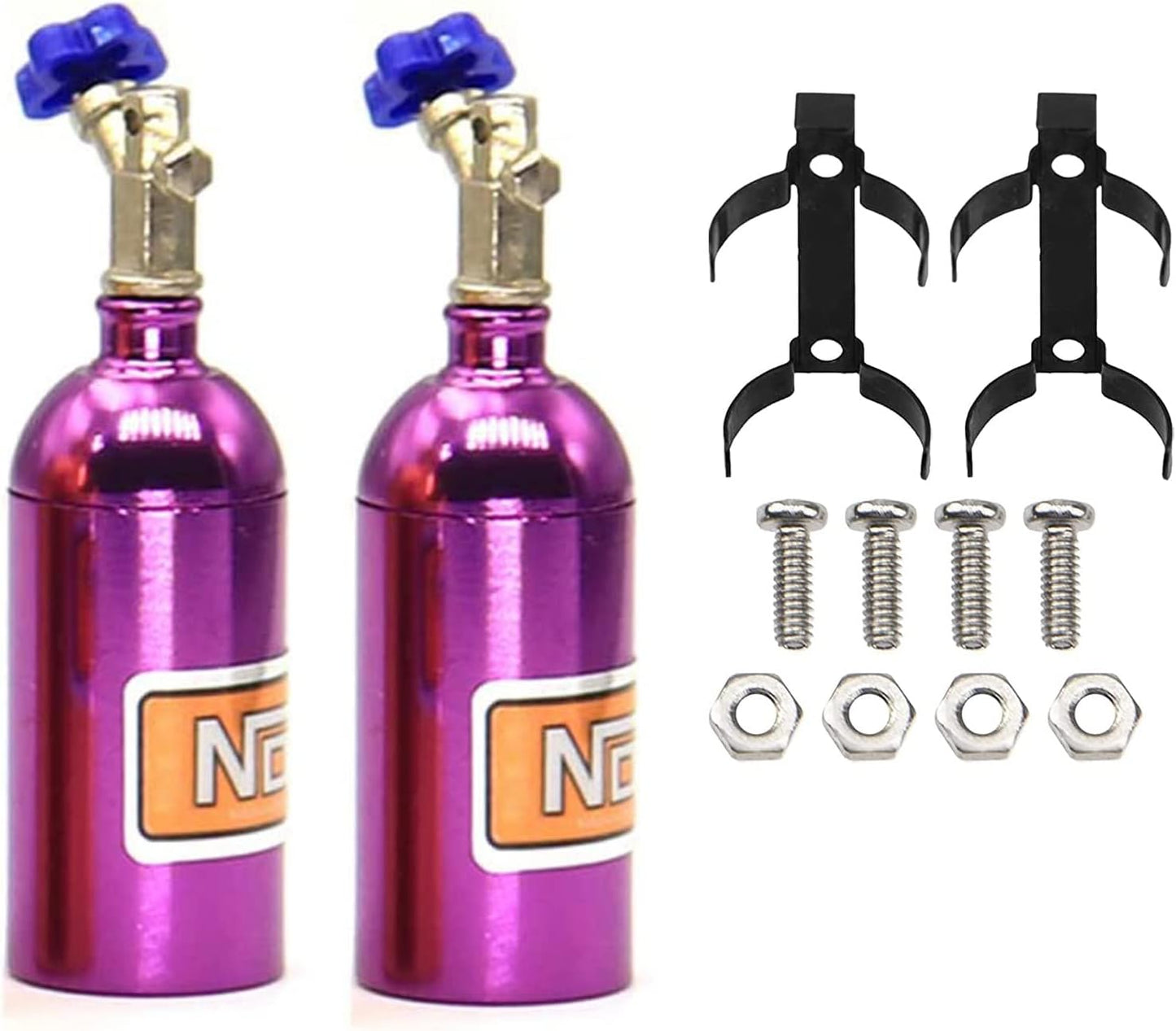 2Pack Metal Simulation Nitrogen Bottle Decoration Part Accessory