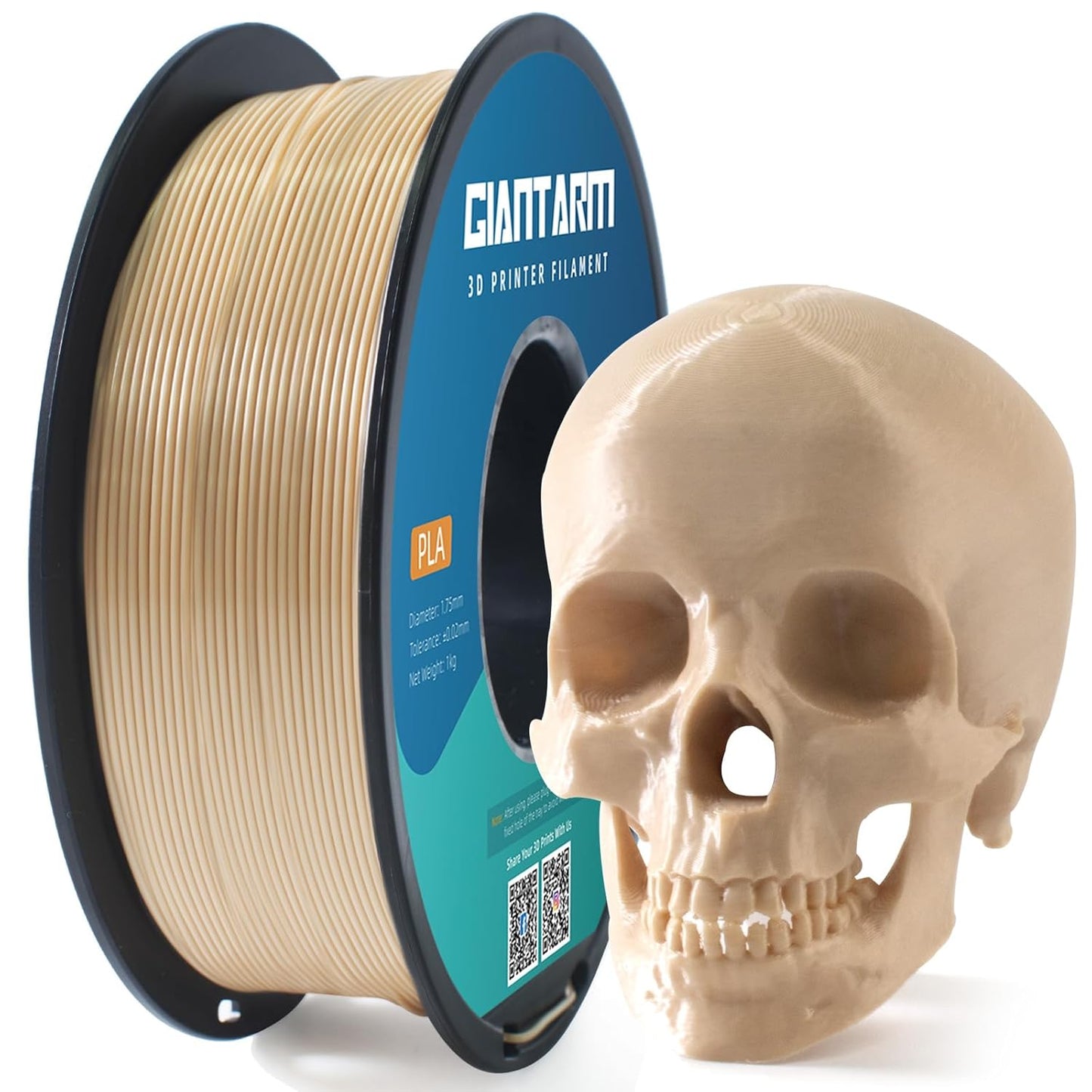GIANTARM Silk Metallic Silver PLA 3D Printer Filament