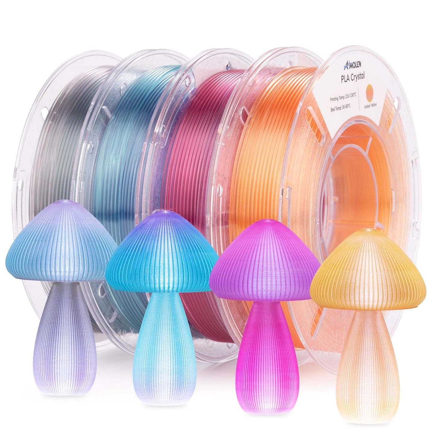 AMOLEN Silk PLA 3D Printer Filament Bundle
