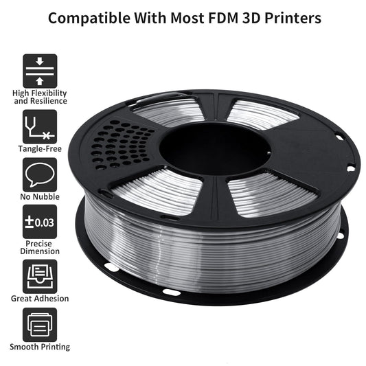 GIANTARM Silk Metallic Silver PLA 3D Printer Filament