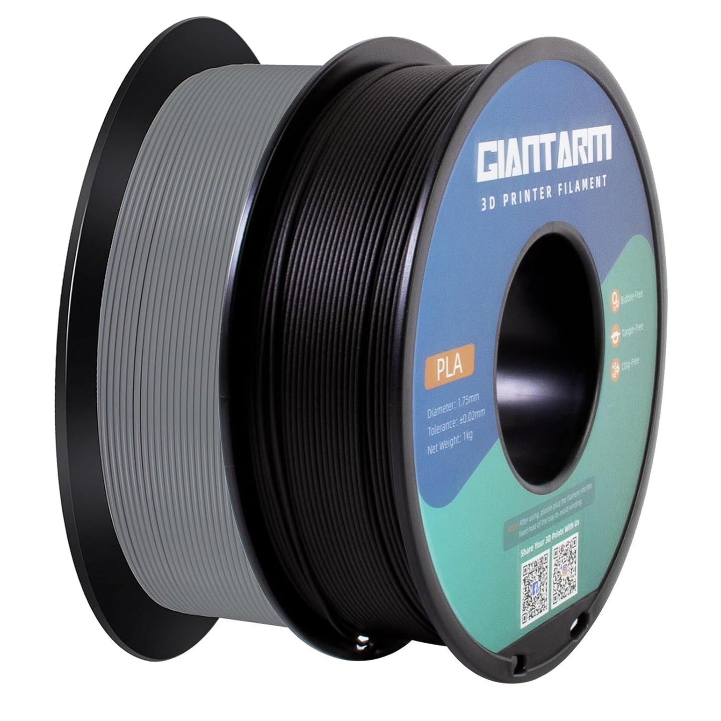 GIANTARM Silk Metallic Silver PLA 3D Printer Filament