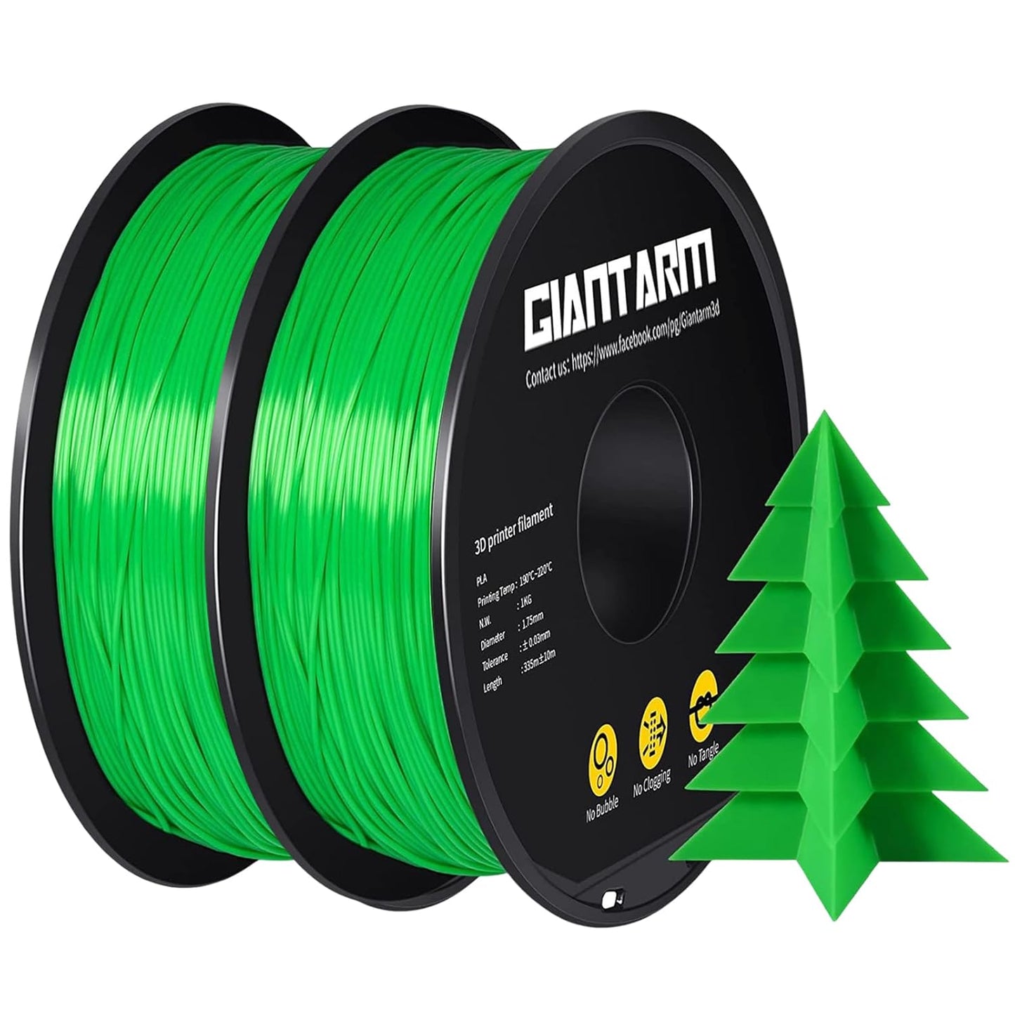 GIANTARM Silk Metallic Silver PLA 3D Printer Filament