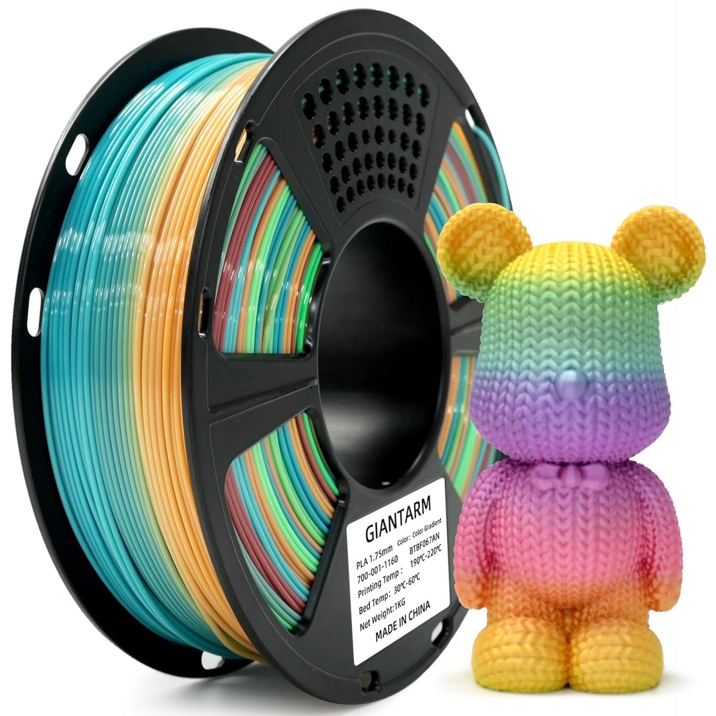 GIANTARM Silk Metallic Silver PLA 3D Printer Filament