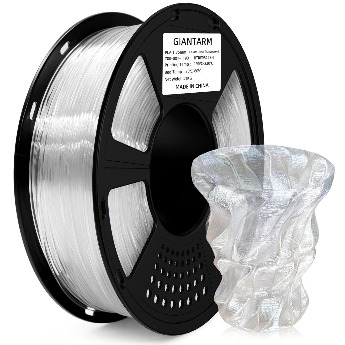 GIANTARM Silk Metallic Silver PLA 3D Printer Filament