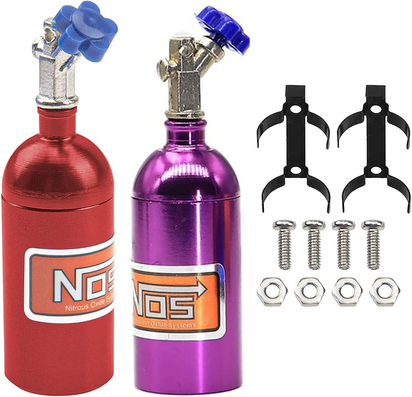 2Pack Metal Simulation Nitrogen Bottle Decoration Part Accessory