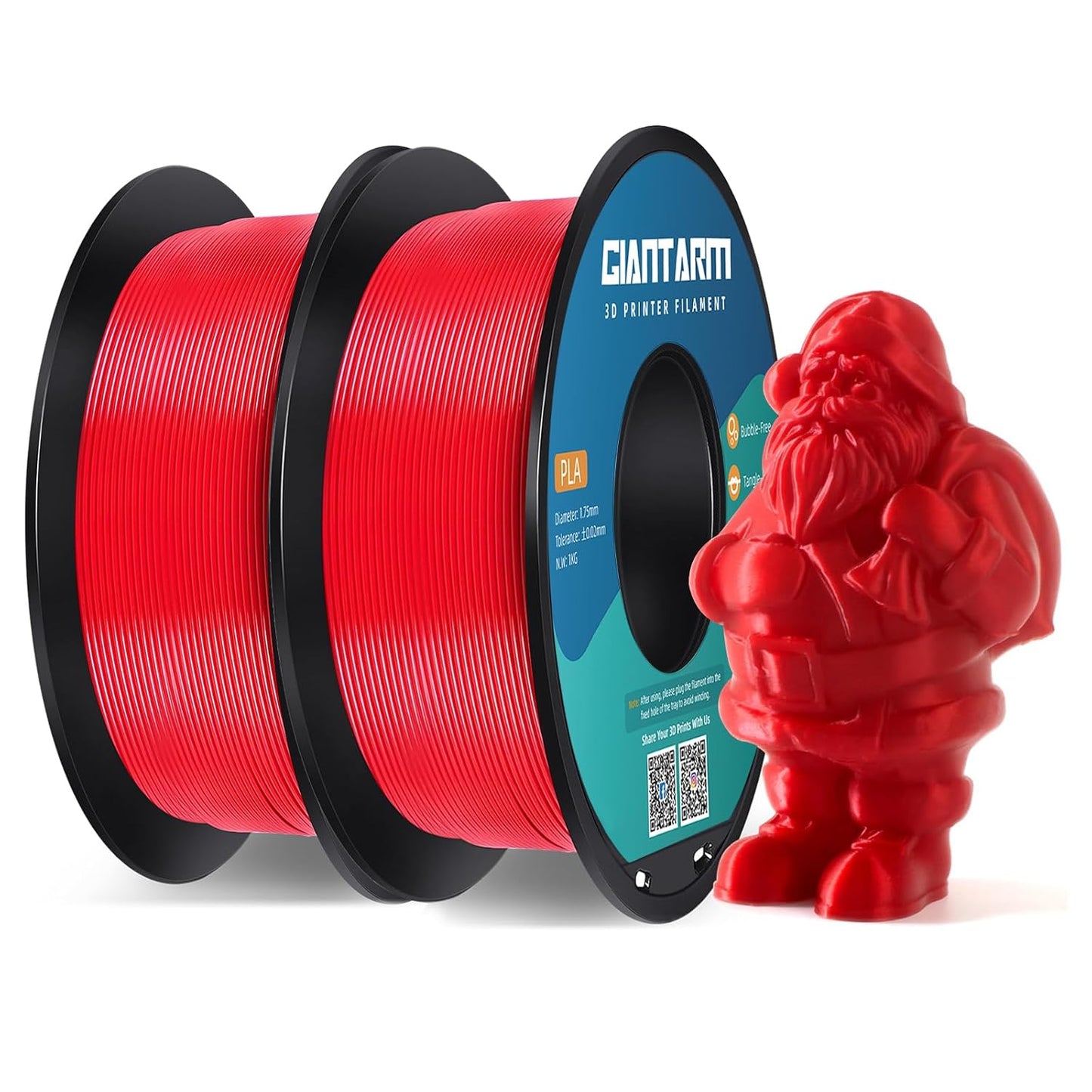GIANTARM Silk Metallic Silver PLA 3D Printer Filament