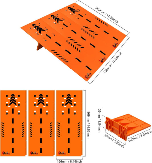 RC Car Jump Ramp Takeoff Board RC Ramp for Jumping Stunt Playset for 1/12 1/14 1/16 1/18 1/24 Remote Control Car Accessories(Orange)