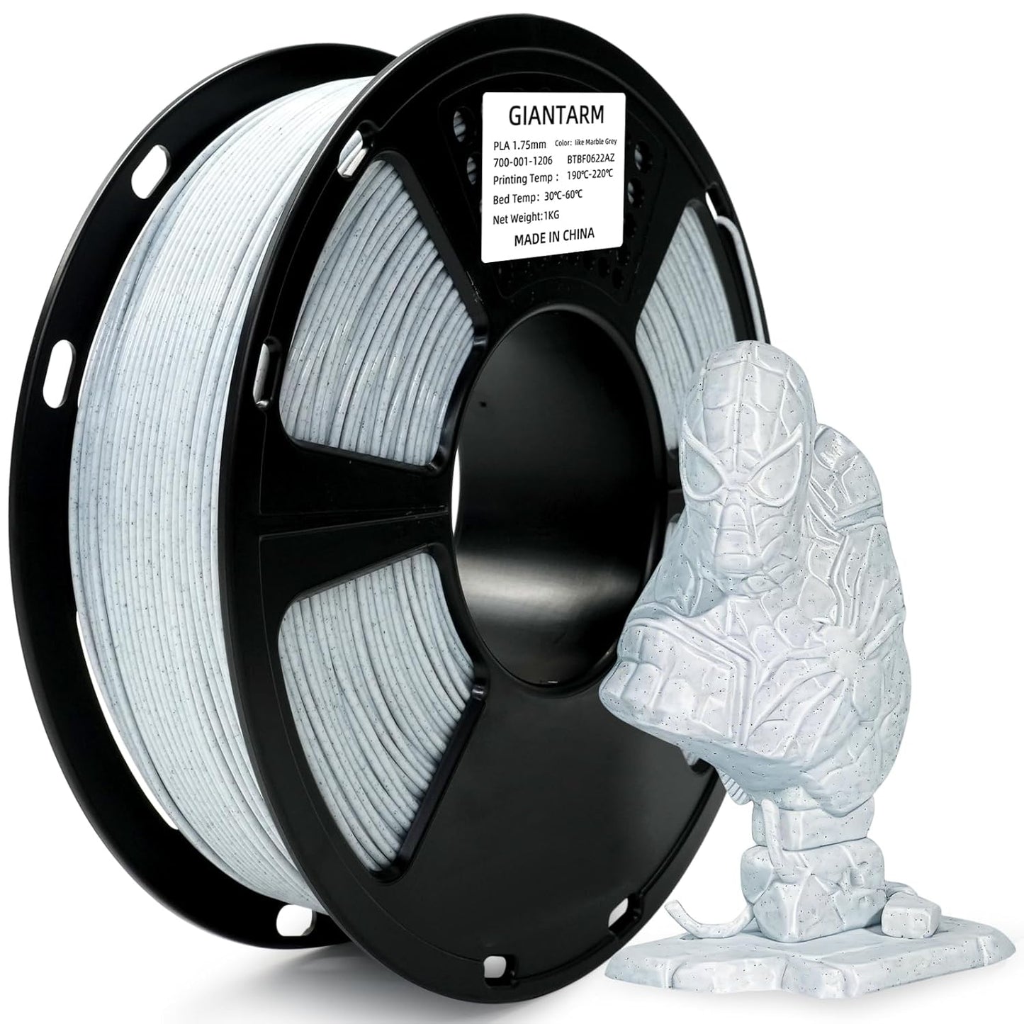 GIANTARM Silk Metallic Silver PLA 3D Printer Filament