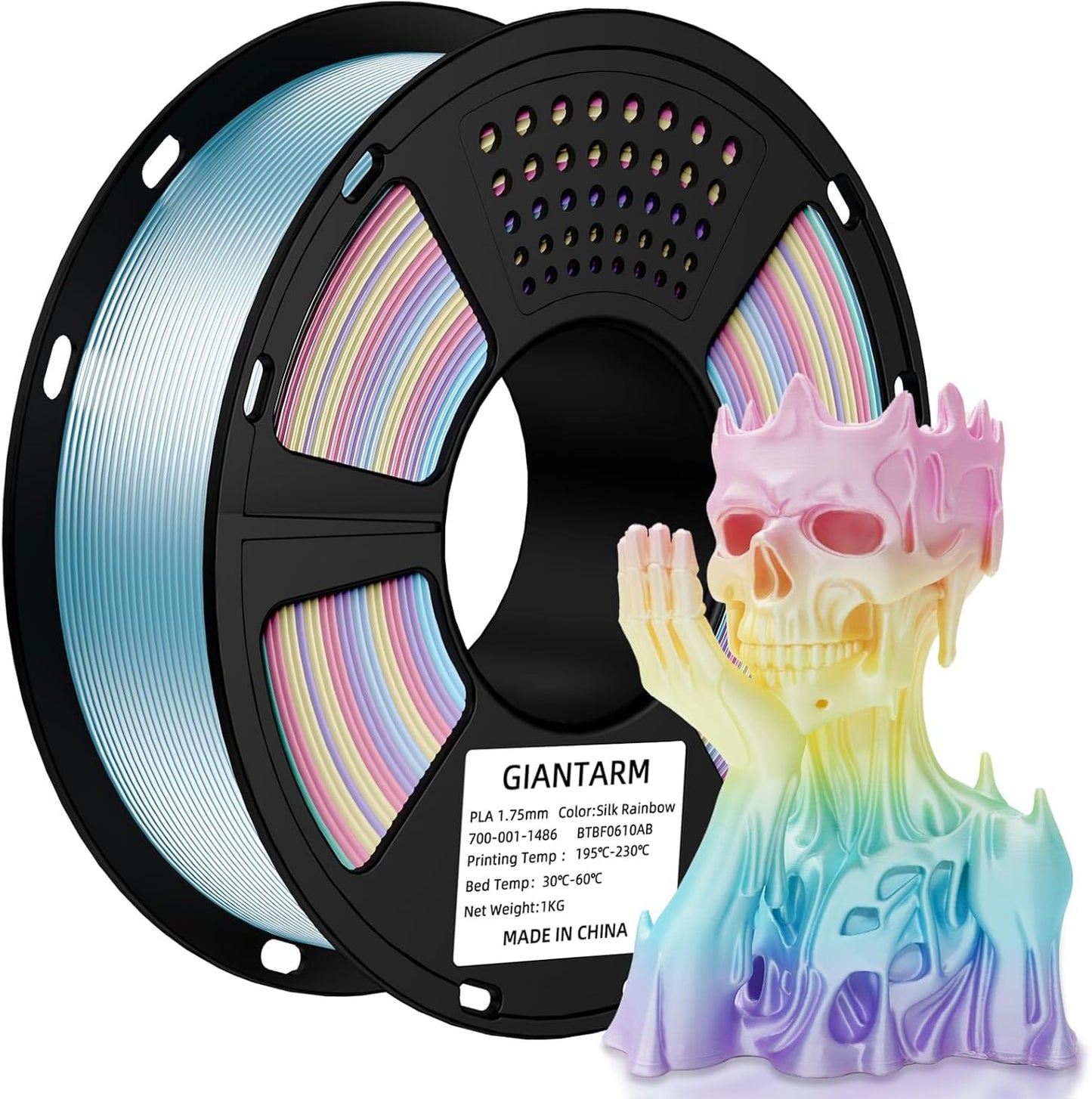 GIANTARM Silk Metallic Silver PLA 3D Printer Filament