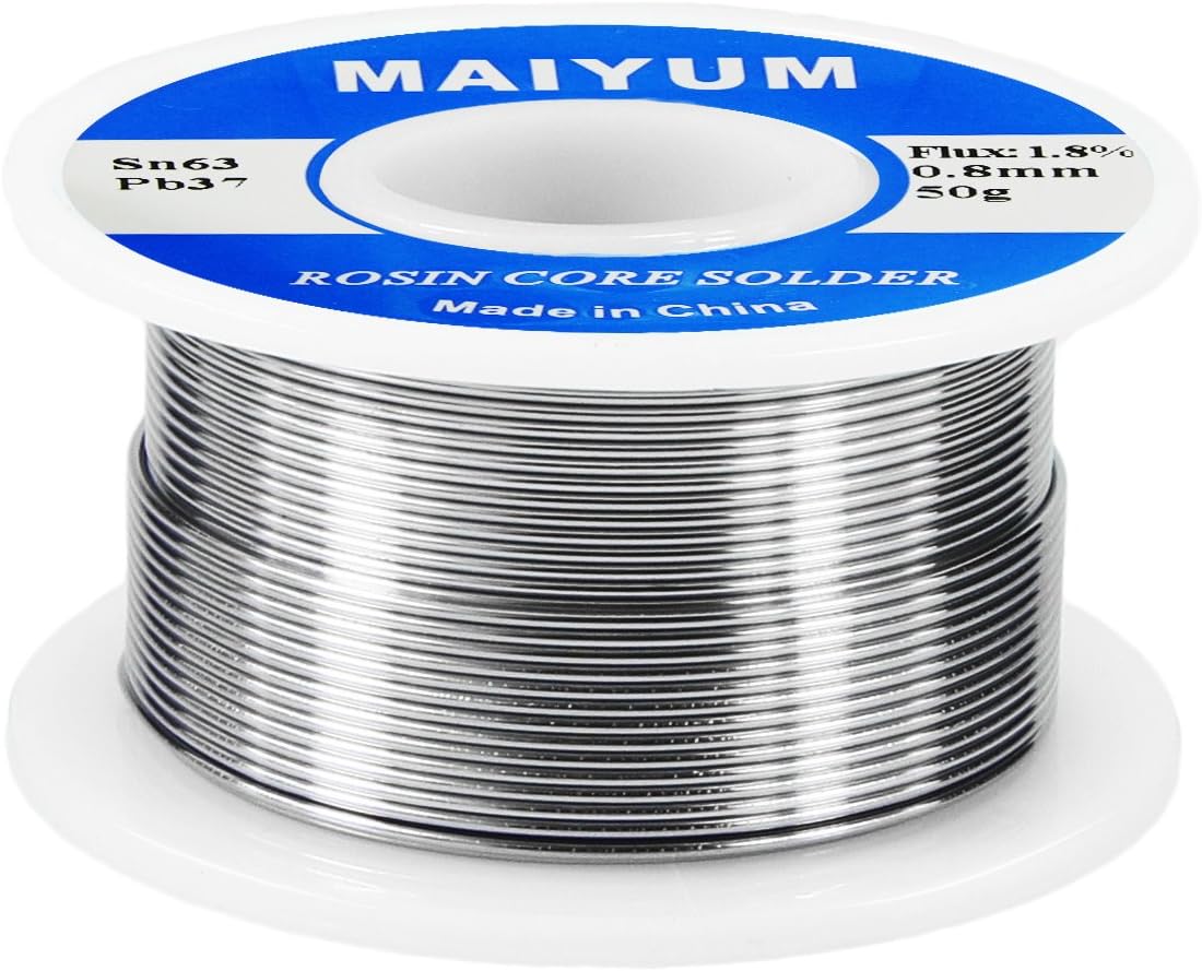 63-37 Tin Lead Rosin Core Solder Wire for Electrical Soldering (0.8mm 50g)