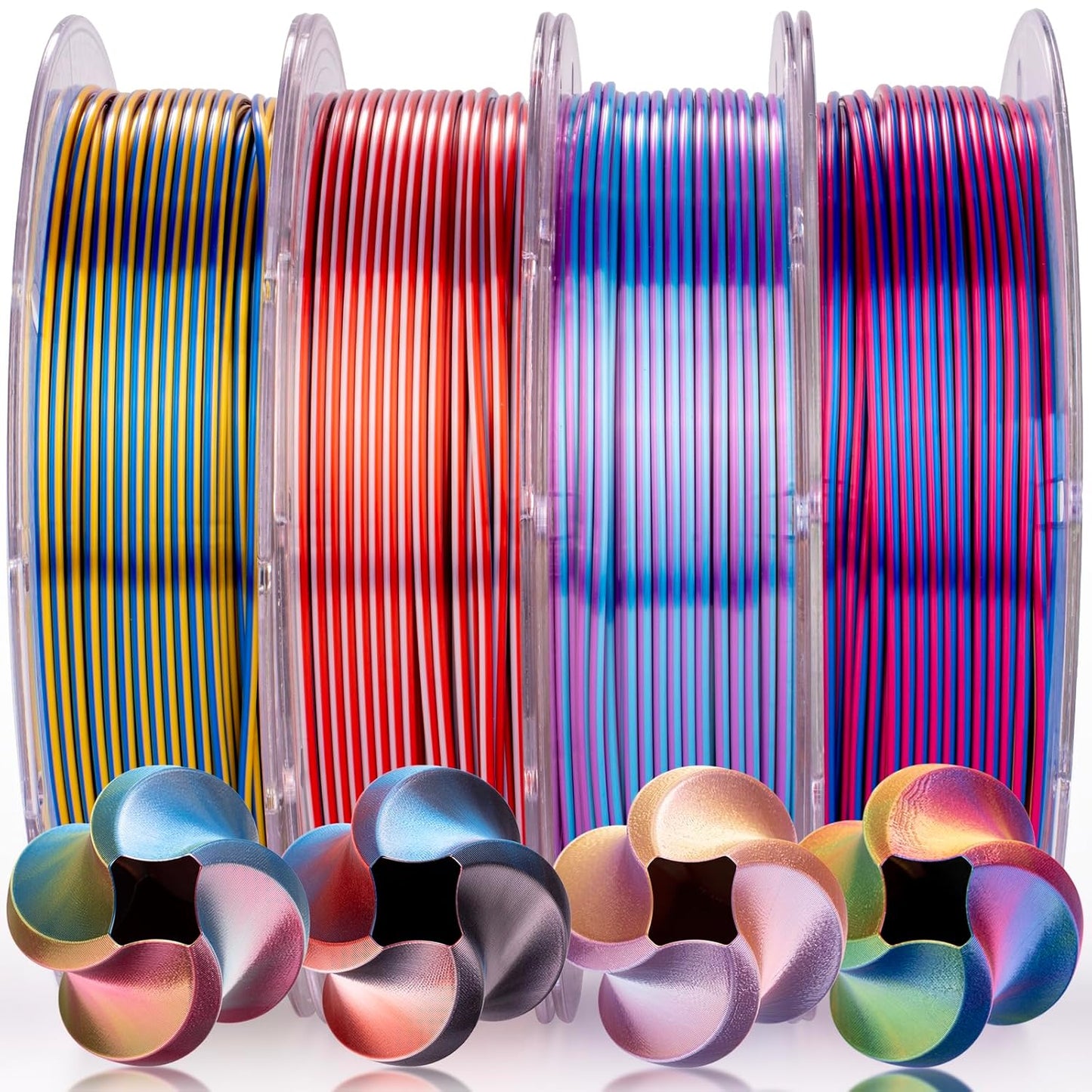 AMOLEN Silk PLA 3D Printer Filament Bundle