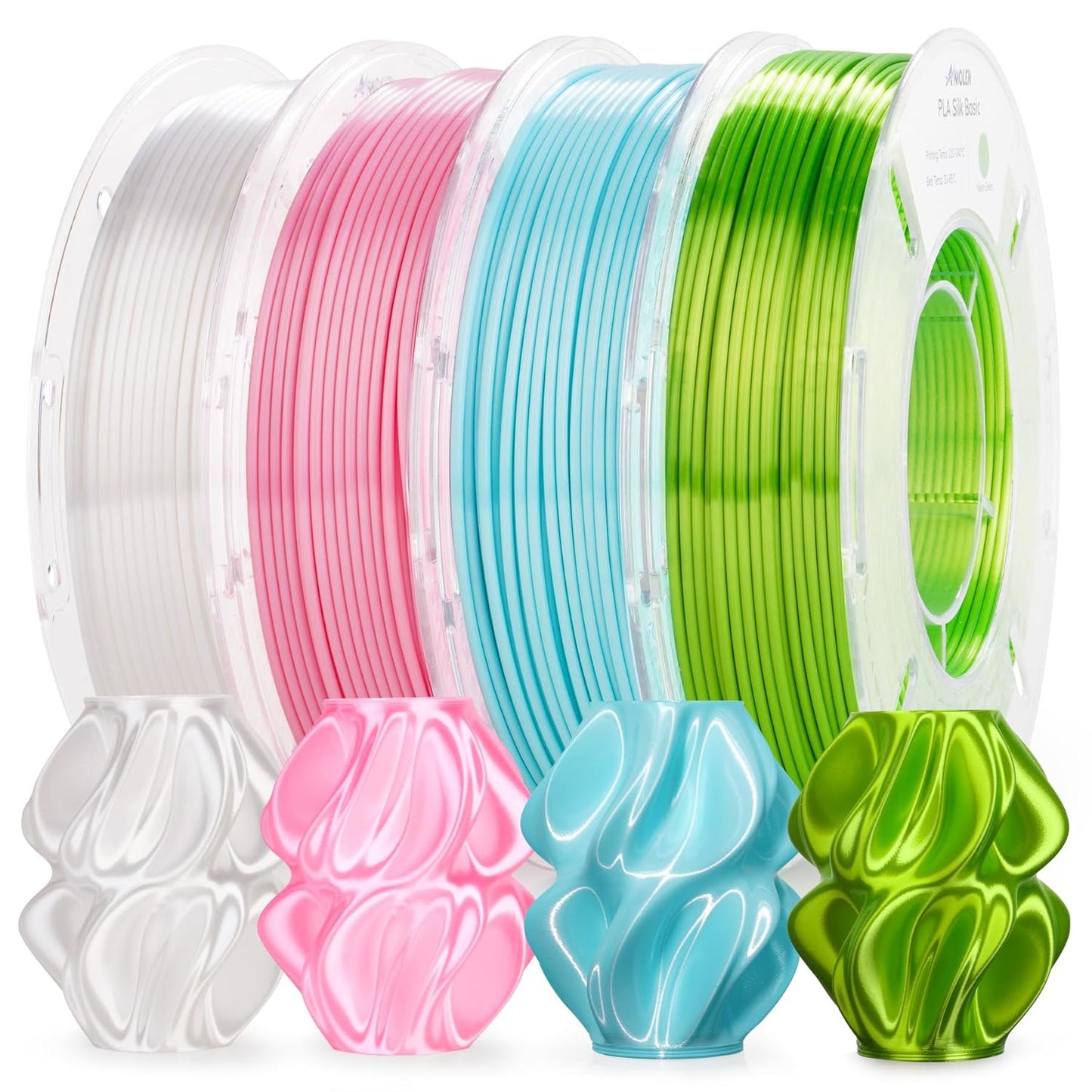 AMOLEN Silk PLA 3D Printer Filament Bundle