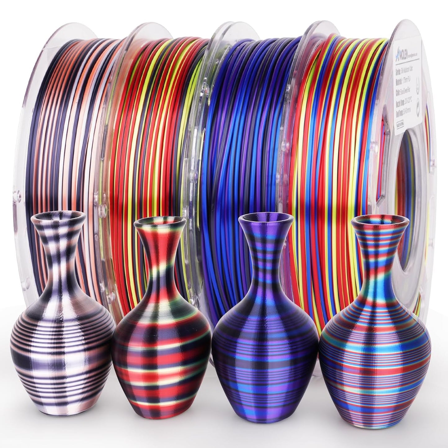 AMOLEN Silk PLA 3D Printer Filament Bundle