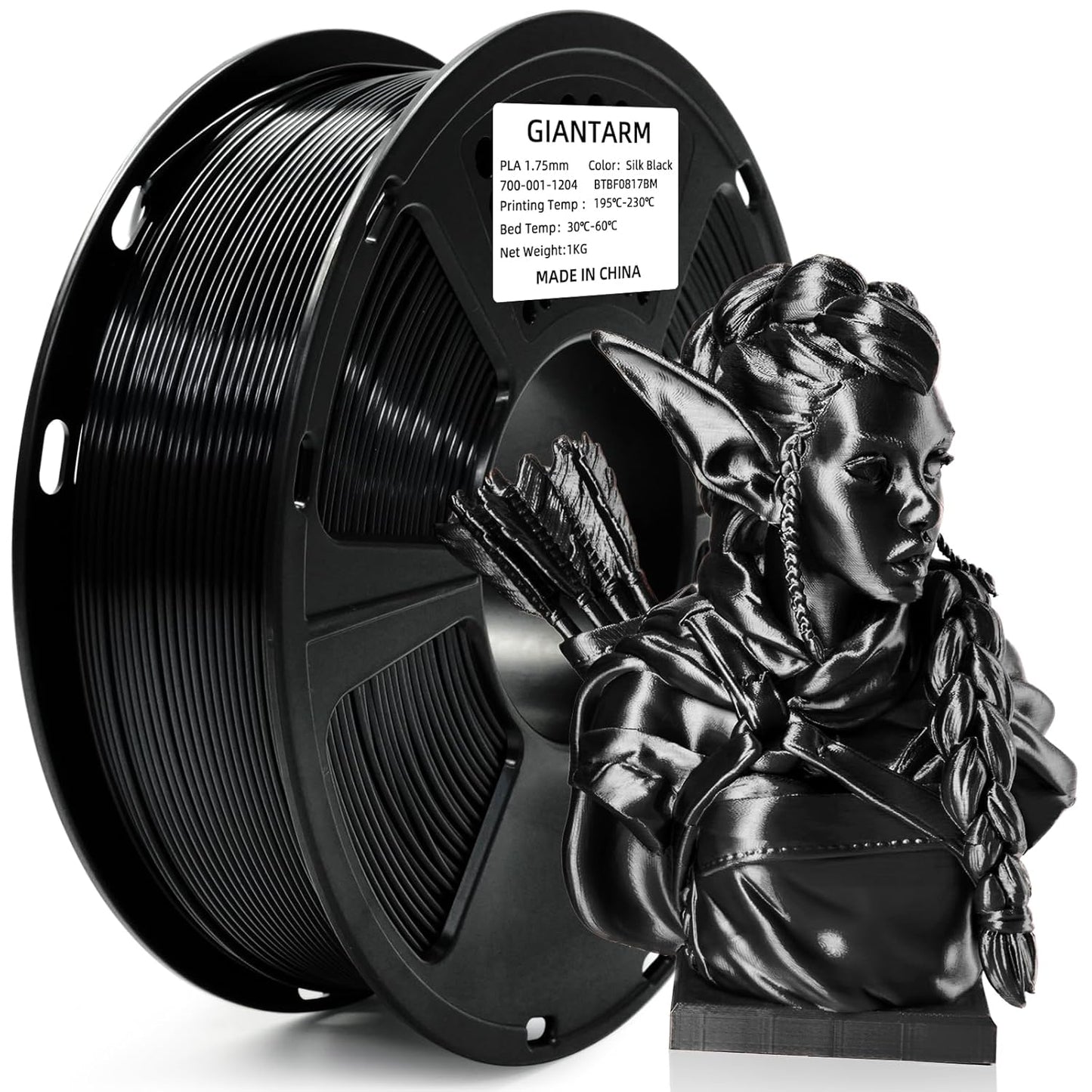 GIANTARM Silk Metallic Silver PLA 3D Printer Filament