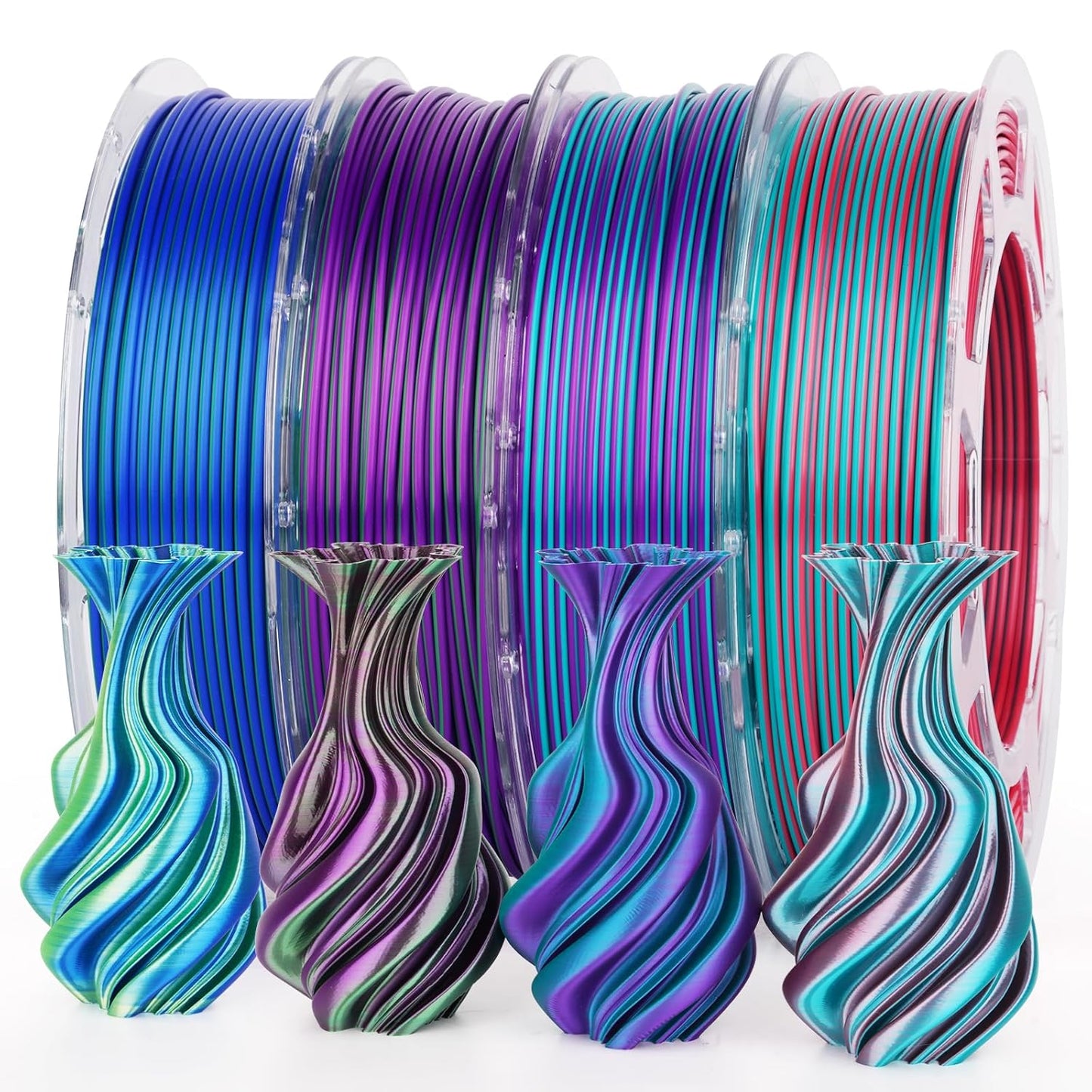 AMOLEN Silk PLA 3D Printer Filament Bundle