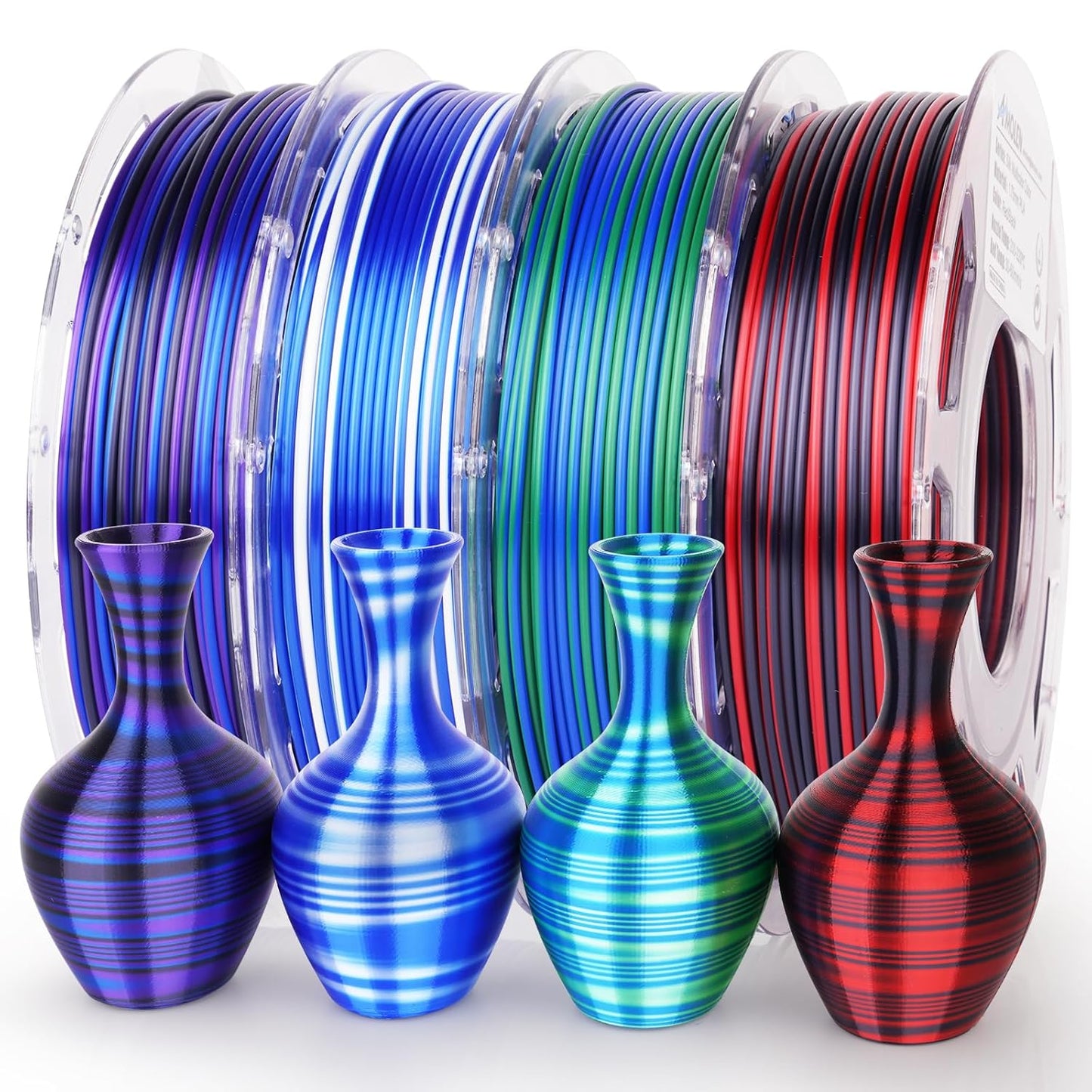 AMOLEN Silk PLA 3D Printer Filament Bundle