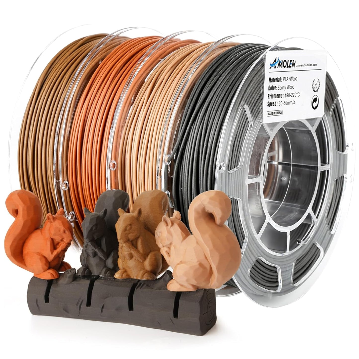 AMOLEN Silk PLA 3D Printer Filament Bundle