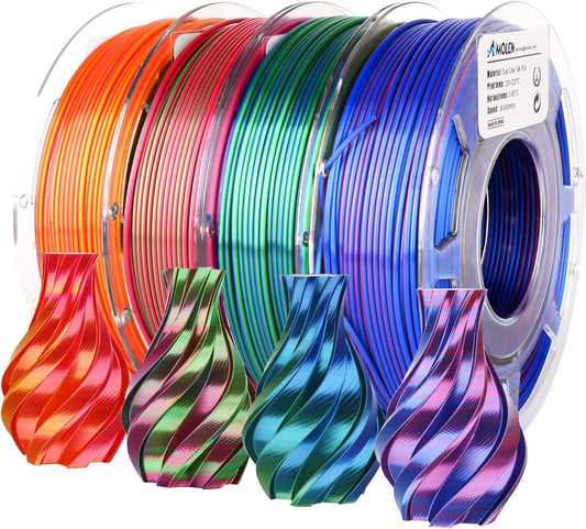 AMOLEN Silk PLA 3D Printer Filament Bundle