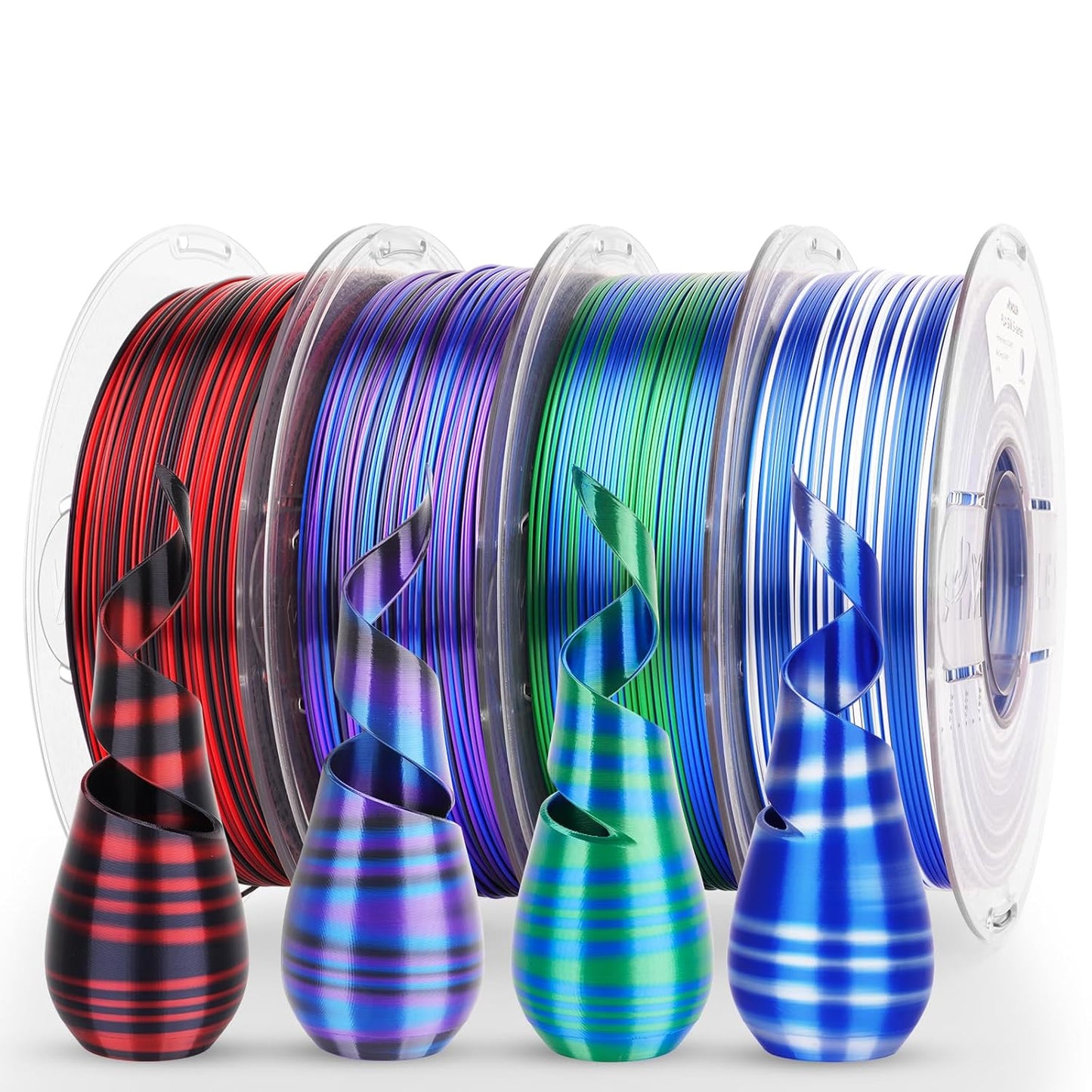 AMOLEN Silk PLA 3D Printer Filament Bundle
