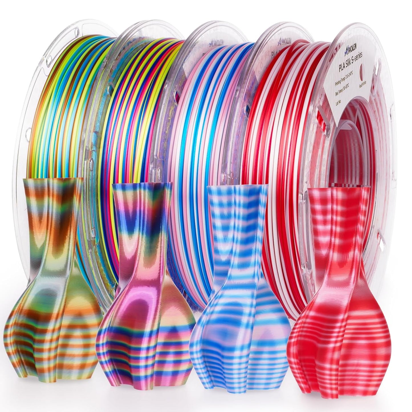 AMOLEN Silk PLA 3D Printer Filament Bundle