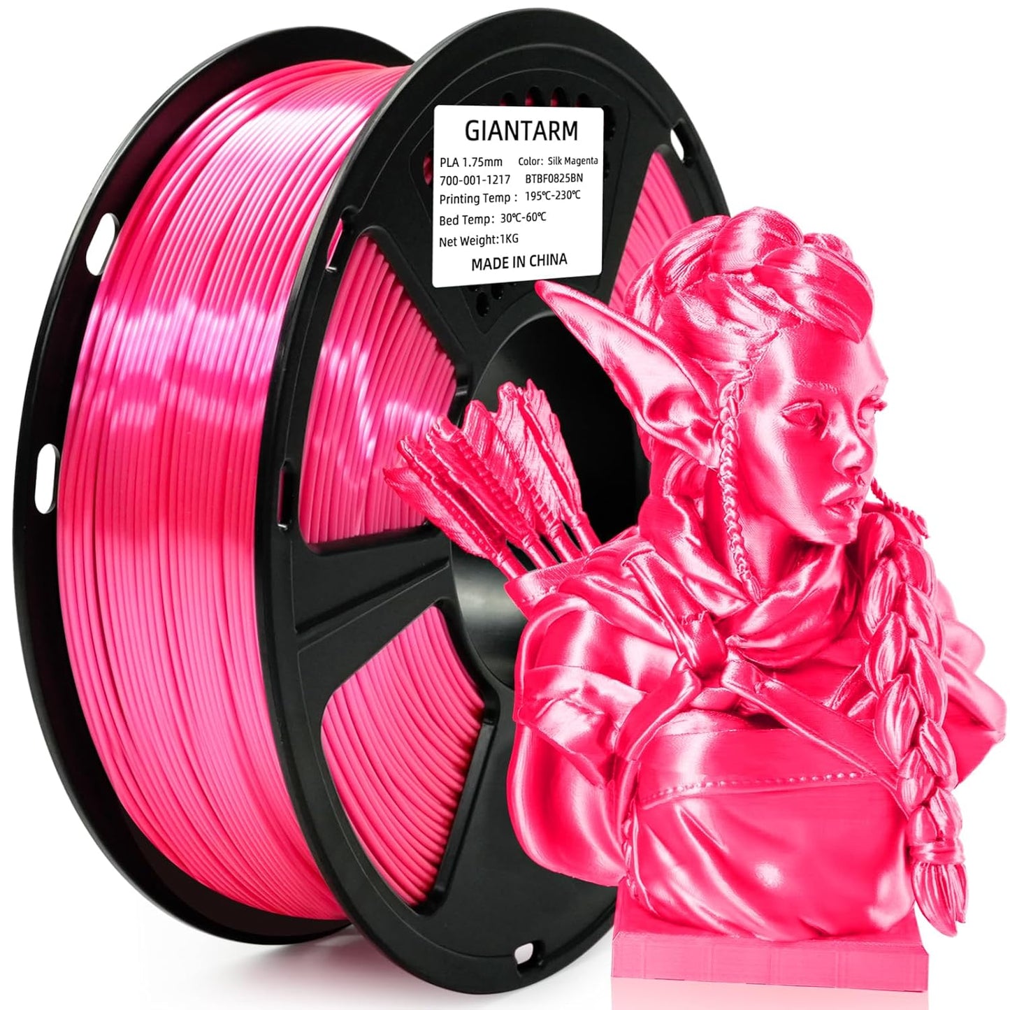 GIANTARM Silk Metallic Silver PLA 3D Printer Filament