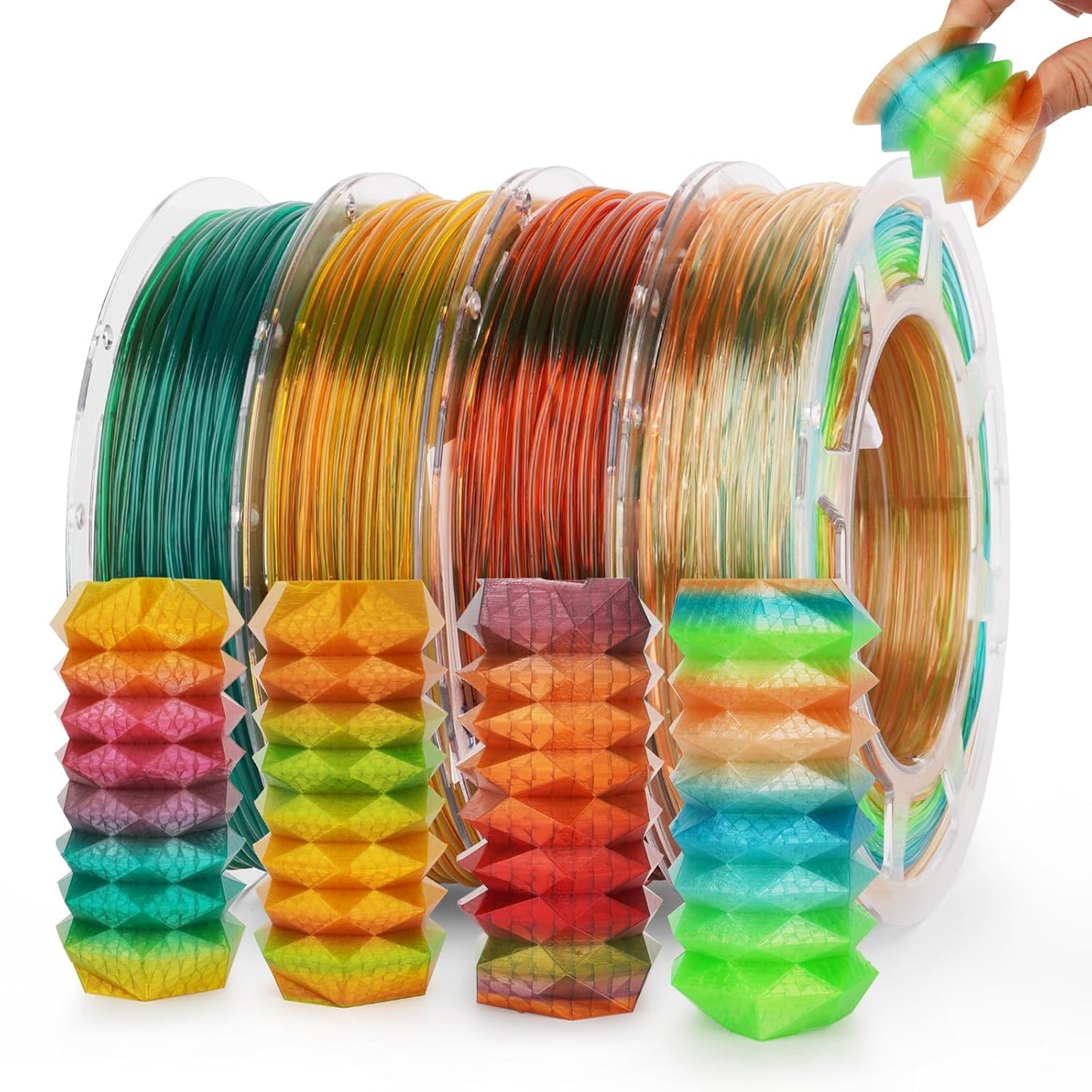 AMOLEN Silk PLA 3D Printer Filament Bundle
